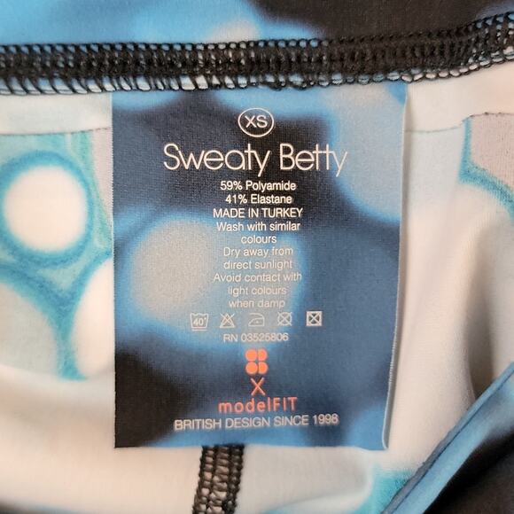 Sweaty Betty x ModelFIT yoga leggings blue fuzzy bubble print XS - Picture 6 of 8